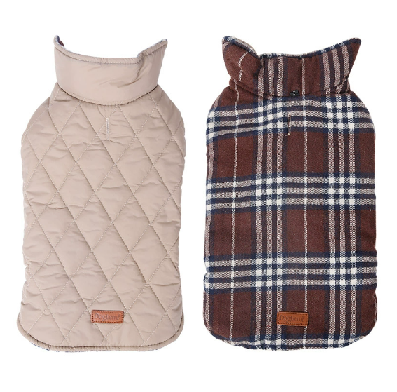 Waterproof Reversible Plaid Pet Jacket for Pets