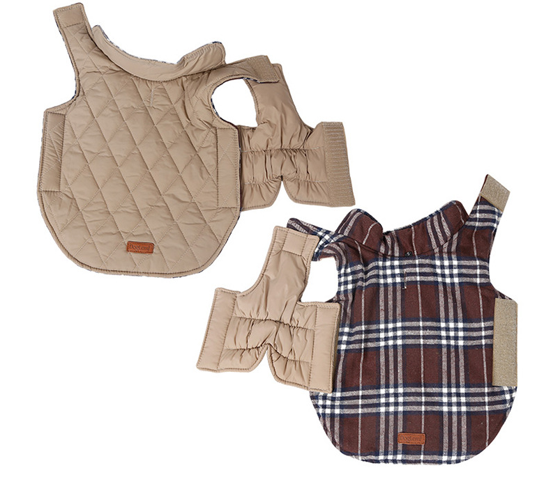Waterproof Reversible Plaid Pet Jacket for Pets