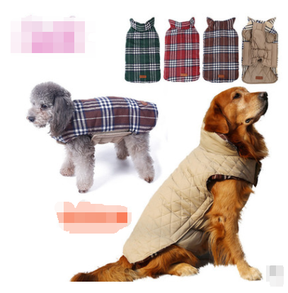Waterproof Reversible Plaid Pet Jacket for Pets