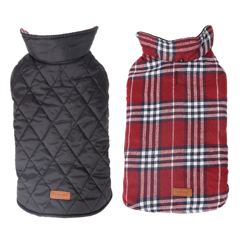 Waterproof Reversible Plaid Pet Jacket for Pets