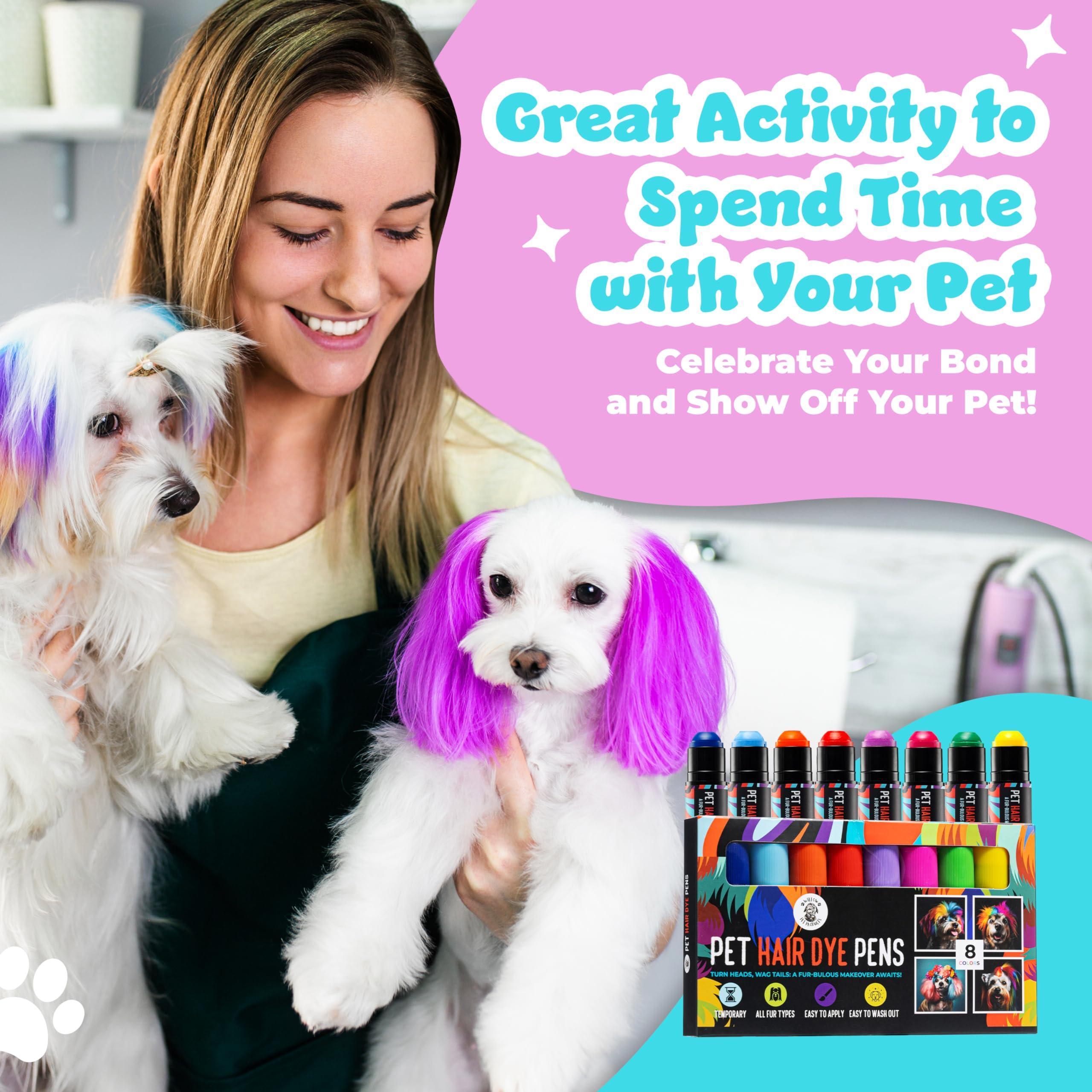 Pet Hair Dye - 8 Color Pet Safe Hair Dye Non Toxic Temporary Pet Hair Paint Pens