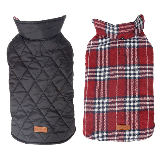 Waterproof Reversible Plaid Pet Jacket for Pets